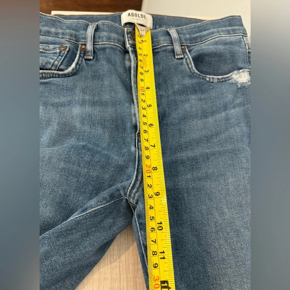Agolde Sophie Mid Rise Ankle Skinny Jeans Medium Wash Distressed Revolve Sz 28 - Picture 6 of 12
